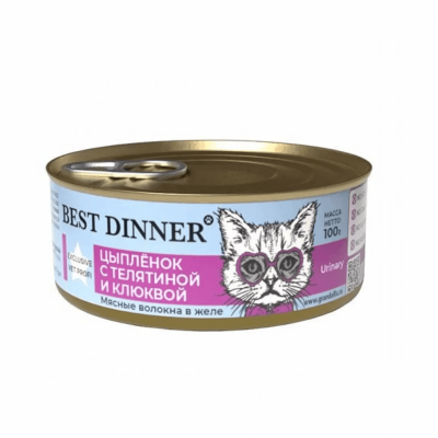 Утка с клюквой для кошек проф. МКБ Best Dinner Urinary 100гр