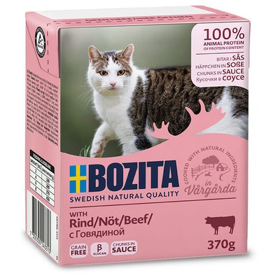 Консервы для кошек кусочки в желе с рубленой говядиной Bozita Cat Minced beef 370 г