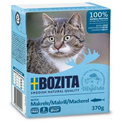 Консервы для кошек кусочки в желе со скумбрией Bozita Cat Mackerel 370 г