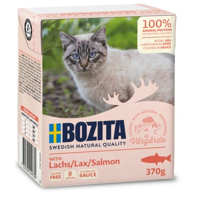 Консервы для кошек кусочки в соусе с лососем Bozita Cat Salmon 370 г