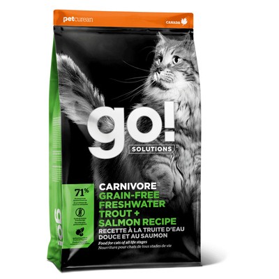 Корм для котят и кошек с чувствительным пищеварением на форели и лососе Go Natural Sensitivity Shine Freshwater Trout & Salmon Cat 3,63 кг