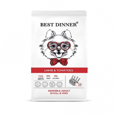 Для собак мелких чувствительное пищеварение Best Dinner Ягненок,томаты 1.5кг