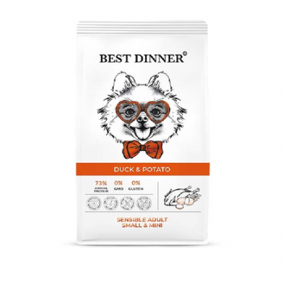 Для собак мелких чувствительное пищеварение Best Dinner Утка,картофель 3кг