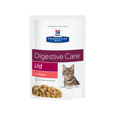 Паучи для кошек диета для лечения заболеваний ЖКТ с лососем Hills Prescription Diet Degistive Care i/d 85 г