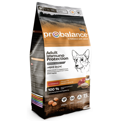 Корм сухой для взрослых собак с говядиной ProBalance Immuno Adult 15 кг
