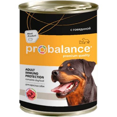 Корм консервированный для собак с говядиной ProBalance Adult Immuno Protection 850 г