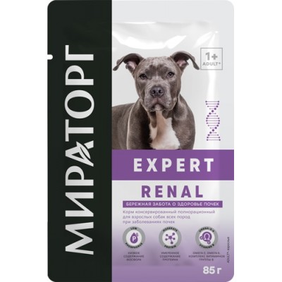 Корм консервированный полнорационный для взрослых собак всех пород при заболеваниях почек Winner Winner Expert Renal 85 гр