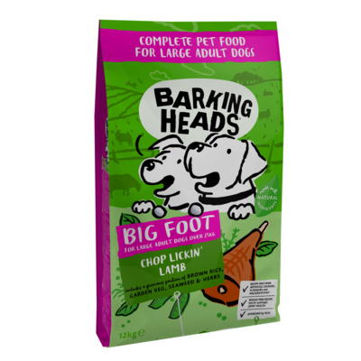Корм для собак крупных пород с ягненком и рисом «Ягненок для большелапого» Barking Heads CHOP LICKIN' LAMB LARGE BREED 12 кг