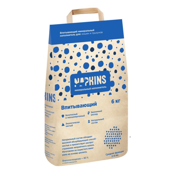 NAPKINS впитывающий наполнитель для кошачьего туалета - 12 л (6 кг)