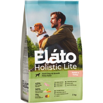 Elato Holistic Lite полнорационный сухой корм для взрослых собак всех пород, с кроликом и...