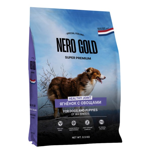 Nero Gold сухой корм для собак и щенков, с мясом ягненка и овощами - 500 г