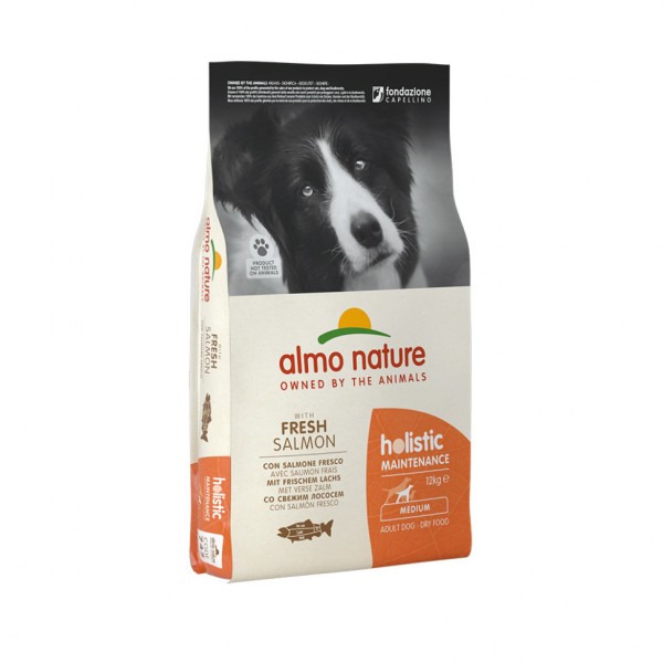 Almo Nature Holistic Adult Dog Medium & Salmon сухой корм класса холистик для взрослых собак средних пород с лососем - 12 кг