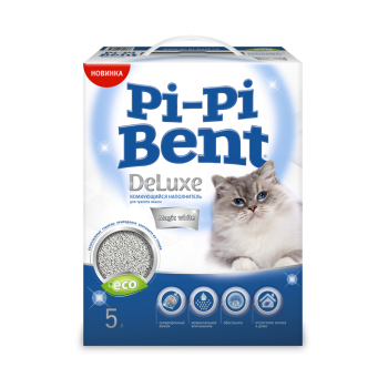 Pi-Pi Bent DeLuxe Magic White наполнитель комкующийся бентонитовый для туалета кошек - 5 л