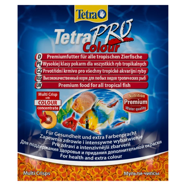 Tetra Pro Color Crisps корм в виде чипсов для улучшения окраса всех декоративных рыб - 12 г (саше)