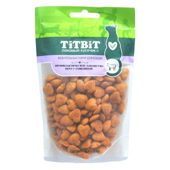 TiTBiT профилактическое лакомство для кошек жевательные снеки с говядиной - 40 г