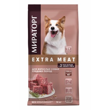 Мираторг Extra Meat сухой корм для взрослых собак средних пород, с говядиной Black Angus...