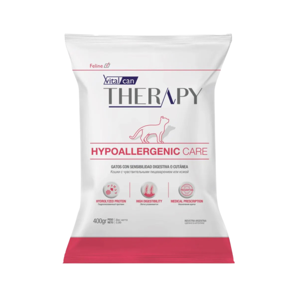 Vitalcan Therapy Feline Hypoallergenic Care сухой корм для взрослых кошек, при аллергии, с рисом и свининой - 400 г