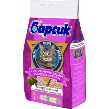 Барсик наполнитель впитывающий древесный Альпийская свежесть - 4,54 л