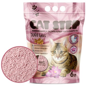 Cat Step Tofu Lotus наполнитель комкующийся растительный с ароматом лотоса - 6 л (2,7...