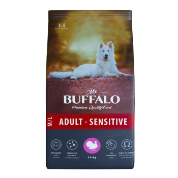 Mr.Buffalo Adult M/L Sensitive полнорационный сухой корм для взрослых собак всех пород с чувствительным...