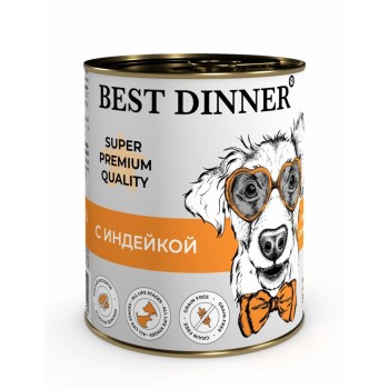 Best Dinner Super Premium консервы для собак с индейкой - 340 г х 6...