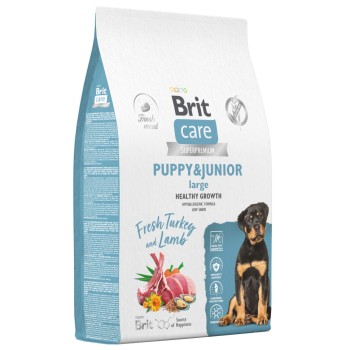 Brit Care Dog Puppy&Junior L Healthy Growth сухой корм для щенков крупных пород, с...