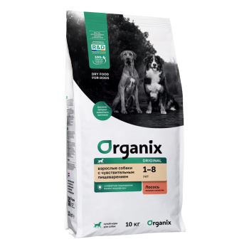 Organix Adult Sensitive Dog Salmon сухой корм для взрослых собак всех пород с чувствительным...