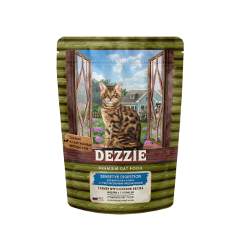 Dezzie Sensitive Digestion Cat сухой корм для взрослых кошек с чувствительным пищеварением с курицей...