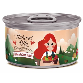 Pettric Natural Kitty влажный корм для взрослых кошек с курицей и морковью в бульоне,...