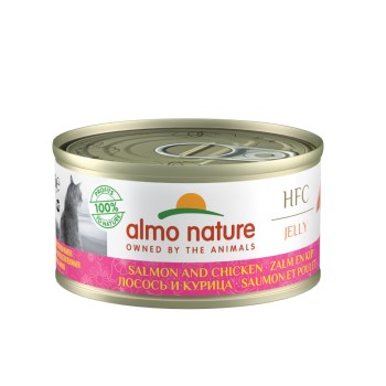 Almo Nature HFC Jelly Adult Cat Salmon&Chicken консервированный корм с цельными кусочками лосося и...