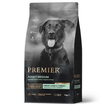 Premier Dog Lamb & Turkey Adult Medium сухой корм для собак средних пород, свежее...