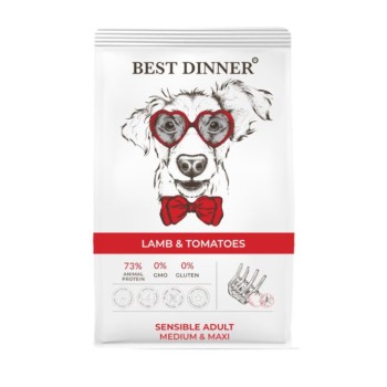 Best Dinner Adult Sensible Medium & Maxi Lamb & Tomatoes сухой корм для собак...