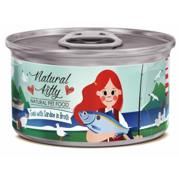 Pettric Natural Kitty влажный корм для взрослых кошек с тунцом и сардинами в бульоне,...