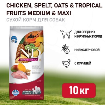 Farmina N&D Dog Tropical Selection Chicken Adult Medium&Maxi сухой корм для взрослых собак средних...
