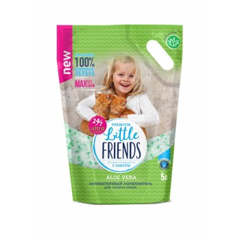 Little Friends Aloe Vera наполнитель силикагелевый для туалета кошек - 5 л