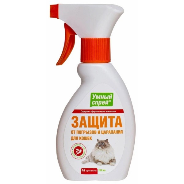 Apicenna Умный Спрей Защита от царапания и погрызов для кошек - 200 мл
