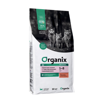Organix Original Adult Sensitive Cat Salmon сухой корм для взрослых кошек при чувствительном пищеварении...