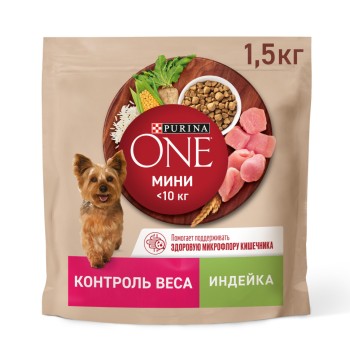Purina ONE Мини сухой корм для собак мелких пород при склоннности к набору веса...