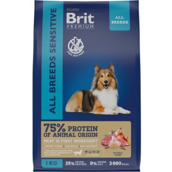 Brit Premium Dog Sensitive сухой корм для взрослых собак всех пород с чувствительным пищеварением...