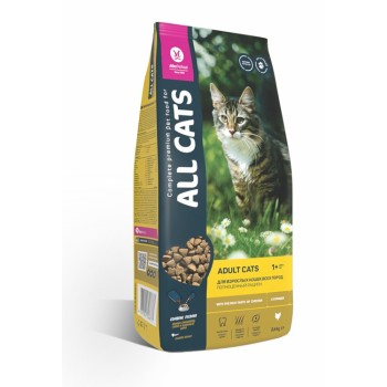 ALL CATS сухой корм для взрослых кошек с курицей - 2,4 кг
