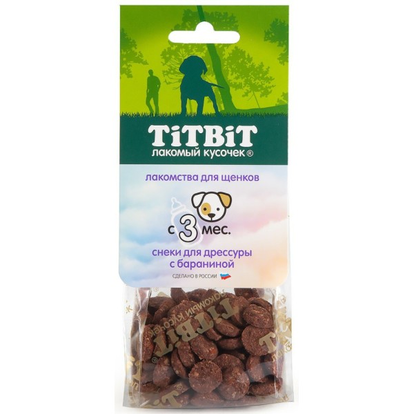 TiTBiT лакомство дрессировочное для щенков снеки с бараниной - 70 г