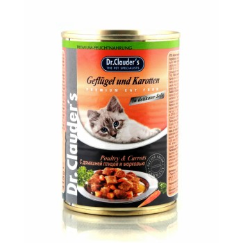 Dr.Clauder`s влажный корм для взрослых кошек с домашней птицей и морковью, в консервах -...