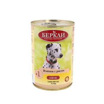 Беркли №1 влажный корм для взрослых собак и щенков, ягненок с рисом - 400...