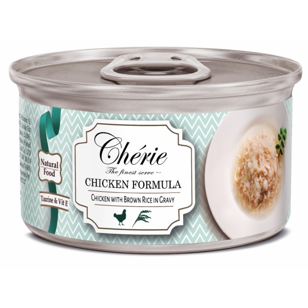 Pettric Shredded Chicken влажный корм для кошек рубленная курица с бурым рисом в подливе - 80 г х 24 шт