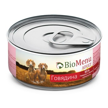 BioMenu Adult влажный корм для взрослых собак с говядиной, в консервах - 100 г...