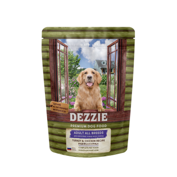 Dezzie Adult Dog сухой корм для взрослых собак с курицей и индейкой - 800...