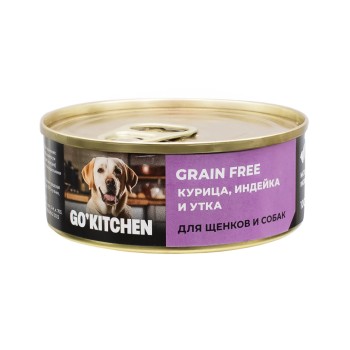 Go' Kitchen беззерновой влажный корм для взрослых собак и щенков, с курицей, индейкой и...