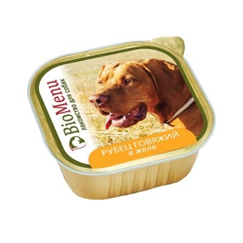 BioMenu Лакомство влажный корм для взрослых собак, рубец говяжий в желе, в ламистерах -...