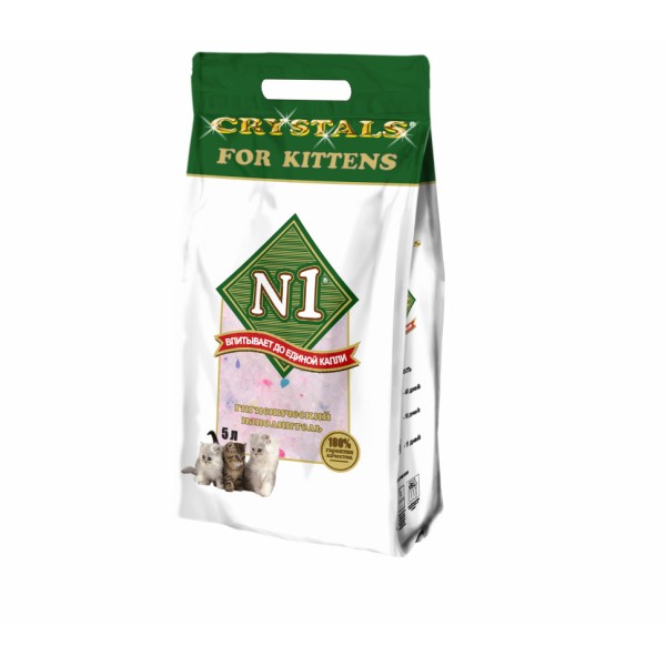 N1 Crystals For Kittens наполнитель силикагелевый для котят - 5 л