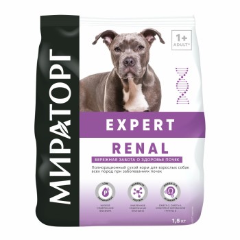 Мираторг Expert сухой корм для взрослых собак всех пород, бережная забота о здоровье почек...